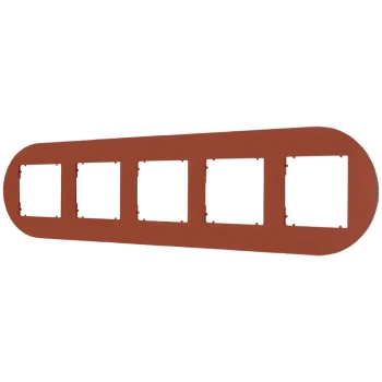 Ramka uniwersalna pięciokrotna okrągła z tworzywa Karlik seria MINI 63MRTO-5 kolor terakota