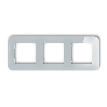 Ramka uniwersalna potrójna zaokrąglona - efekt szkła ramka: szara spód: biały Karlik seria ICON 15-0-IRSZ-3 kolor szary