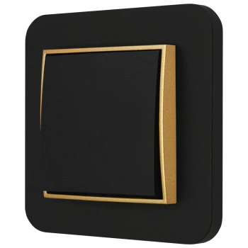 Włącznik pojedynczy z ramką zaokrągloną seria MINI kolor czarny złoty