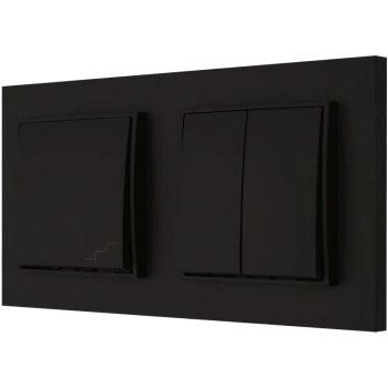 Włącznik światła podwójny i schodowy kolor czarny mat