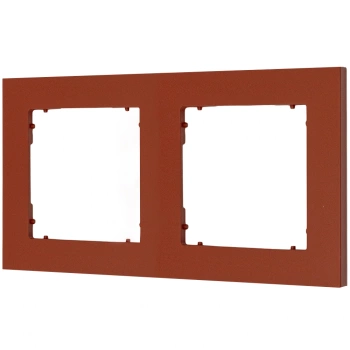 Ramka uniwersalna podwójna kwadratowa z tworzywa Karlik seria MINI 63MR-2 kolor terakota