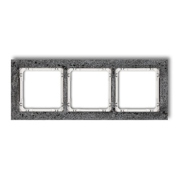 Ramka uniwersalna potrójna - beton ramka: antracytowa; spód: biały Karlik seria DECO 11-0-DRB-3 kolor antracyt