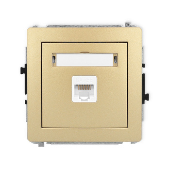 Mechanizm gniazda komputerowego pojedynczego 1xRJ45, kat. 5e, 8-stykowy Karlik seria DECO 29DGK-1 kolor złoty