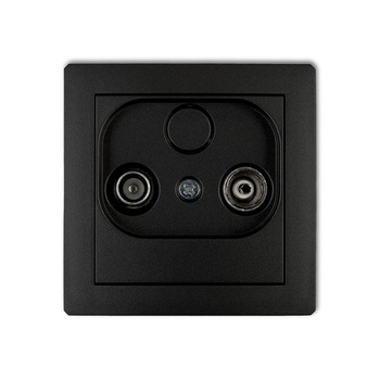 Mechanizm gniazda abonenckiego RTV przelotowego 15dB Karlik seria DECO 12DG15P kolor czarny mat