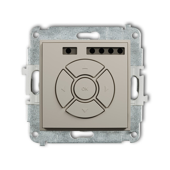 Mechanizm elektronicznego sterownika roletowego sterowanie lokalne Karlik seria MINI 60MSR-1 kolor taupe