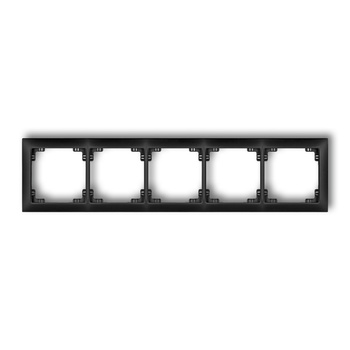 Ramka uniwersalna pięciokrotna z tworzywa DECO Soft Karlik seria DECO 12DRSO-5 kolor czarny mat