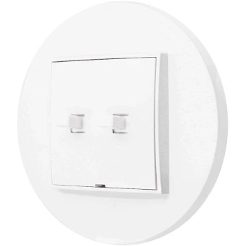 Włącznik roletowy w stylu USA ramka okrągła seria Mini kolor biały mat