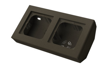 Puszka narożna do serii SONATA podwójna, wyposażona w ramkę seria SONATA kolor Czekoladowy metalik symbol PNP-2RN/40