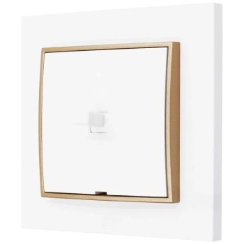 Włącznik pojedynczy styl usa karlik mini kolor biały/złoty