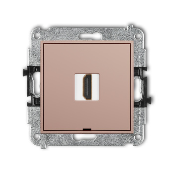 Mechanizm gniazda pojedynczego HDMI 2.1, 8K, bez pola opisowego Karlik seria ICON 62IHDMIBO-5 kolor łososiowy