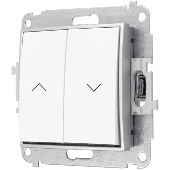 Włącznik roletowy bez ramki karlik mini kolor biały/srebrny