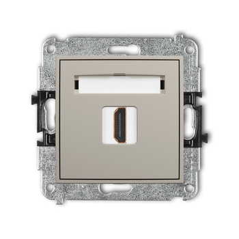 Mechanizm gniazda pojedynczego HDMI 2.0, 4K Karlik seria ICON 60IHDMI-3 kolor taupe