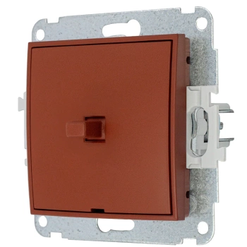 Mechanizm łącznika zwiernego, jednobiegunowego w stylu amerykańskim bez piktogramu Karlik seria MINI 63MWPUS-4.1 kolor terakota