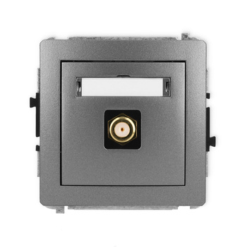 Mechanizm gniazda antenowego pojedynczego typu F SAT pozłacany Karlik seria DECO 11DGF-1.1 kolor grafitowy