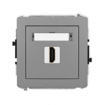 Mechanizm gniazda pojedynczego HDMI 2.0, 4K Karlik seria DECO 27DHDMI-3 kolor szary mat