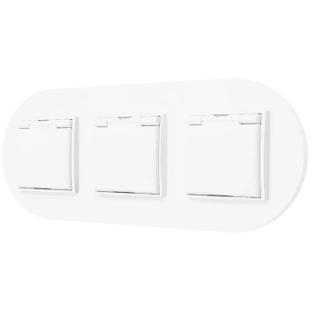 Trzy gniazda hermetyczne z ramką okrągłą seria MINI kolor biały