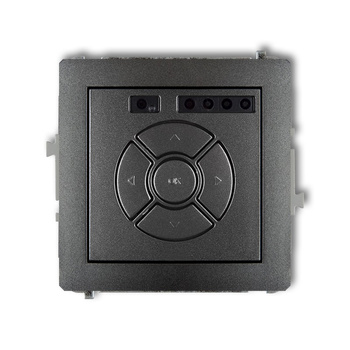 Mechanizm elektronicznego sterownika roletowego sterowanie lokalne i pilotem Karlik seria DECO 11DSR-2 kolor grafitowy