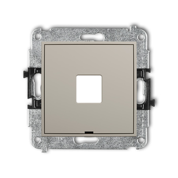 Mechanizm gniazda multimedialnego pojedynczego bez modułu, bez pola opisowego standard Keystone Karlik seria MINI 60MGMBO-1P kolor taupe