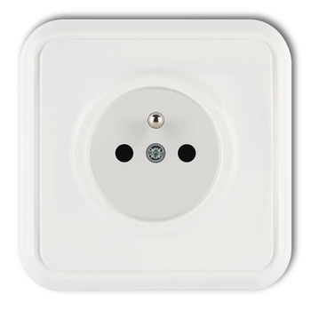 Gniazdo pojedyncze z uziemieniem 2P+Z Karlik seria LIZA GPT-1z kolor biały