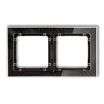 Ramka uniwersalna podwójna transparentna DECO Art - efekt szkła ramka: transparentna; spód: czarny Karlik seria DECO 52-12-DRS-2 kolor transparentny