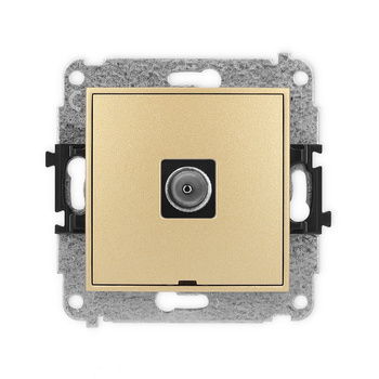 Mechanizm gniazda antenowego pojedynczego TV, bez pola opisowego Karlik seria ICON 29IGTVBO-1 kolor złoty