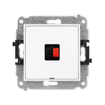 Mechanizm gniazda głośnikowego pojedynczego, bez pola opisowego Karlik seria MINI MGGBO-1 kolor biały