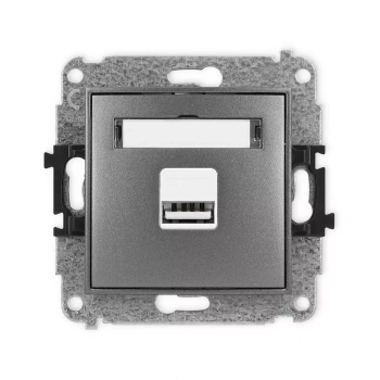 Mechanizm ładowarki USB pojedynczej USB A, 5W max., 5V, 1A Karlik seria ICON 11ICUSB-1 kolor grafitowy