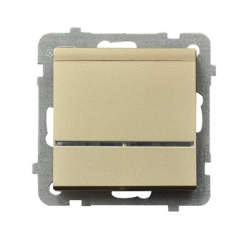 Łącznik hotelowy z podświetleniem pomarańczowym seria SONATA kolor Szampański złoty symbol ŁP-15RS/m/39