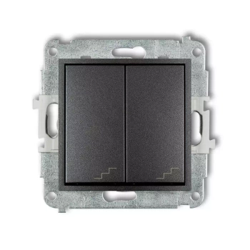 Mechanizm łącznika podwójnego schodowego Karlik seria MINI 11MWP-33 kolor grafitowy