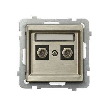 Gniazdo antenowe typu F podwójne seria SONATA NOWE SREBRO kolor Nowe srebro symbol GPA-2RMF/m/44