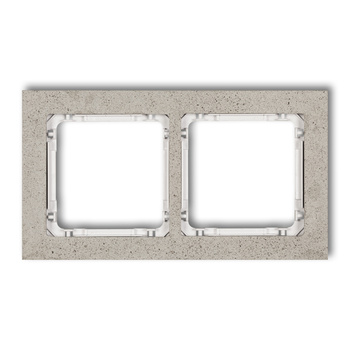 Ramka uniwersalna podwójna - beton ramka: jasnoszara; spód: biały Karlik seria DECO 27-0-DRB-2 kolor jasnoszary
