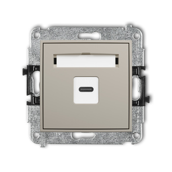 Mechanizm gniazda pojedynczego 1xUSB C-C Karlik seria ICON 60IGUSB-7 kolor taupe