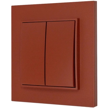Włącznik podwójny z ramką kwadratową seria MINI kolor terakota