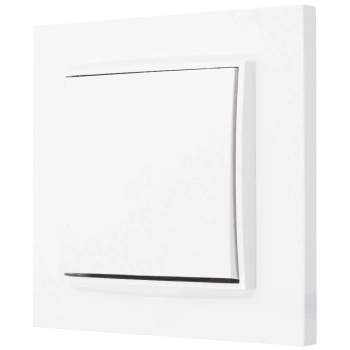 Włącznik pojedynczy z ramką prostą seria MINI kolor biały mat