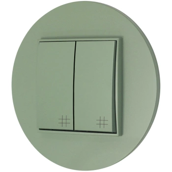 Włącznik krzyżowy podwójny z ramką okrągłą seria MINI kolor szałwiowy