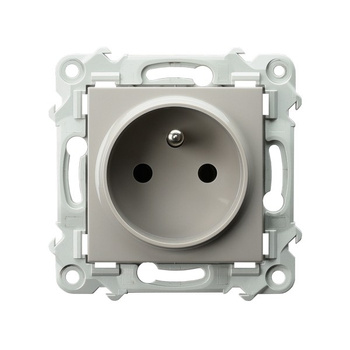 Gniazdo pojedyncze z uziemieniem seria SZAFIR kolor Kaszmirowy beż symbol GP-1ZZ/m/83