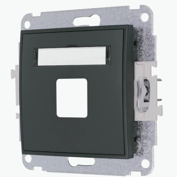 Mechanizm gniazda multimedialnego pojedynczego bez modułu standard Keystone Karlik seria MINI 28MGM-1P kolor grafitowy mat