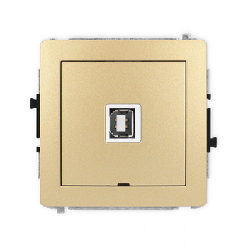 Mechanizm gniazda pojedynczego USB A-B 2.0, bez pola opisowego Karlik seria DECO 29DGUSBBO-3 kolor złoty