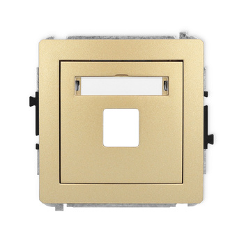 Mechanizm gniazda multimedialnego pojedynczego bez modułu standard Keystone Karlik seria DECO 29DGM-1P kolor złoty