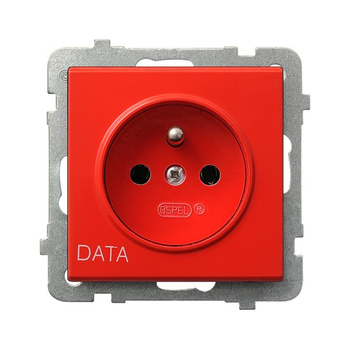 Gniazdo pojedyncze z uziemieniem DATA seria SONATA kolor Czerwony symbol GP-1RZD/m/00