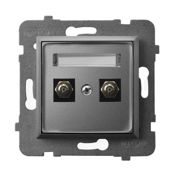 Gniazdo ekwipotencjalne podwójne seria ARIA kolor Szary mat symbol GPE-2U/m/70