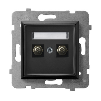 Gniazdo ekwipotencjalne podwójne seria ARIA kolor Czarny metalik symbol GPE-2U/m/33