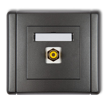 Gniazdo pojedyncze RCA typu cinch - żółty, pozłacane Karlik seria FLEXI 11FGRCA-1 kolor grafitowy