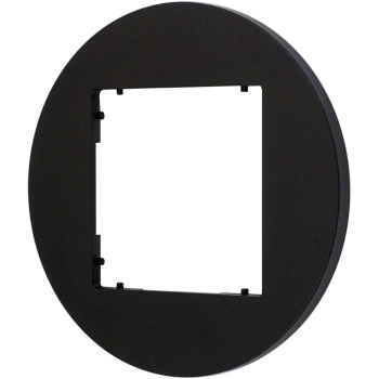 Ramka uniwersalna pojedyncza okrągła z tworzywa Karlik seria MINI 12MRTO-1 kolor czarny mat