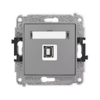Mechanizm gniazda pojedynczego USB A-B 2.0 Karlik seria ICON 27IGUSB-3 kolor szary mat