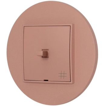 Włącznik krzyżowy w stylu USA ramka okrągła seria Mini kolor łososiowy