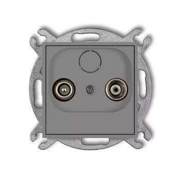 Mechanizm gniazda abonenckiego RTV przelotowego 15dB Karlik seria ICON 27IG15P kolor szary mat