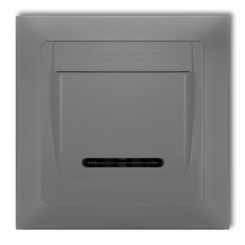 Łącznik hotelowy z ramką uniwersalną pojedynczą z tworzywa DECO Soft Karlik seria DECO 27DSHSO-1 kolor szary mat