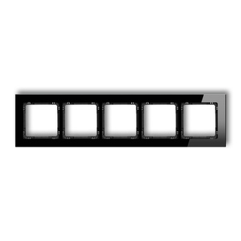 Ramka uniwersalna pięciokrotna - szkło ramka: czarna; spód: czarny Karlik seria DECO 12-12-DRG-5 kolor czarny
