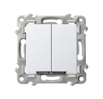 Łącznik podwójny schodowy z podświetleniem białym seria SZAFIR kolor Biały symbol ŁP-10ZS/m/00